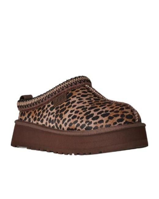 Ugg Brown Tazz Caspian Leopard-Print Slip-On Mules