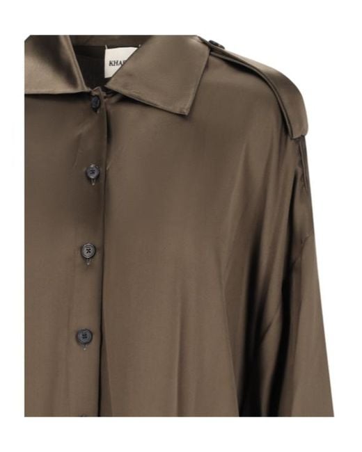 Khaite Brown Long-Sleeved Shirt