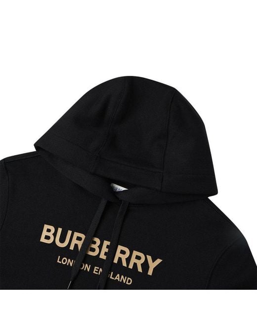 Burberry Black Logo Cotton Hoodie