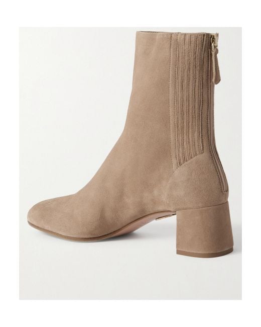 Aquazzura Brown Saint Honore Blocked-Heel Boots