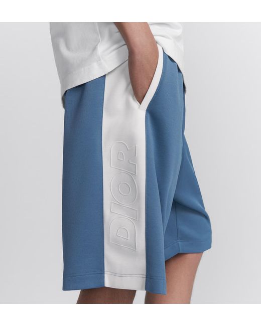 Dior Blue Homme Stripe Detailed Track Shorts for men