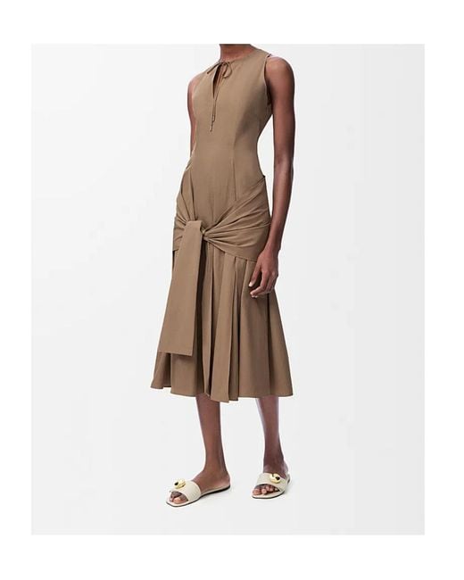 Loewe Natural Sleeveless Wrap Dress