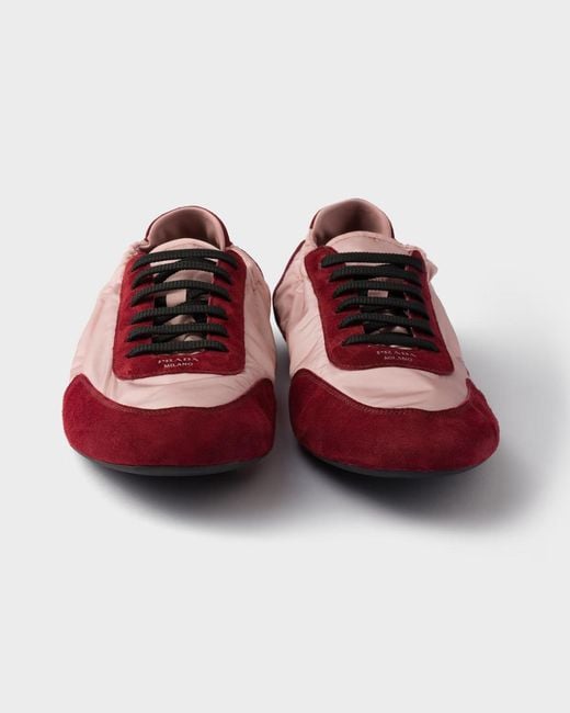 Prada Red Two-Toned Collapse Sneakers