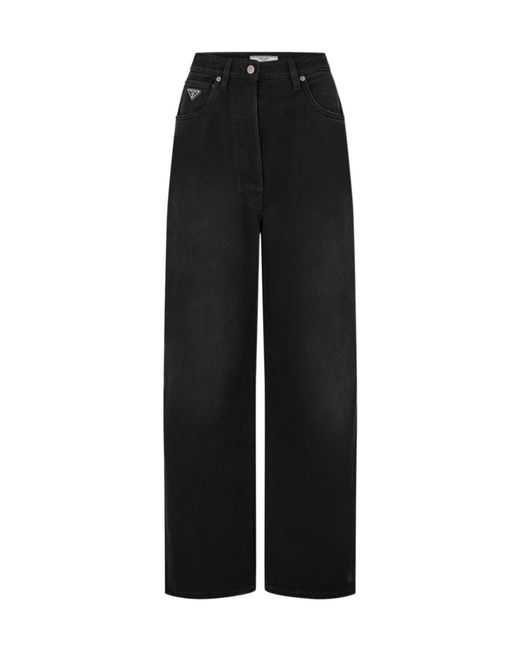 Prada Black Wide Leg Jeans