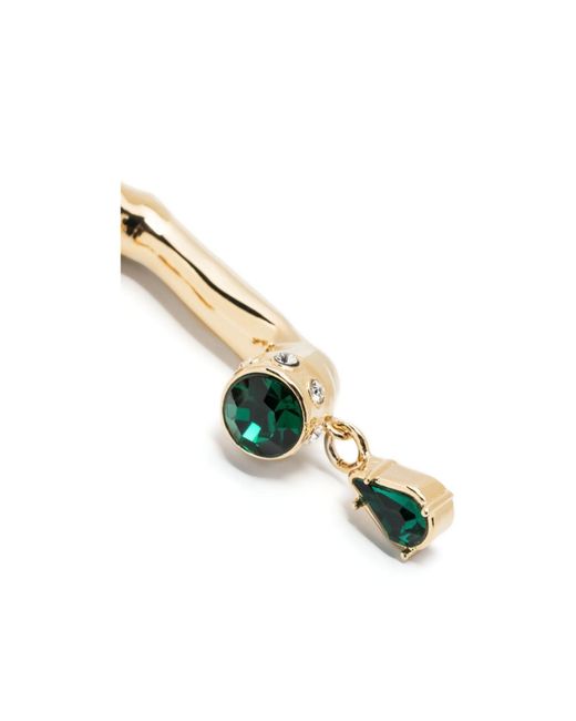 Rabanne White Crystal-Embellished Drop Earring