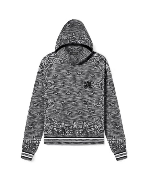 Amiri Gray Logo-Patch Pullover Hoodie for men