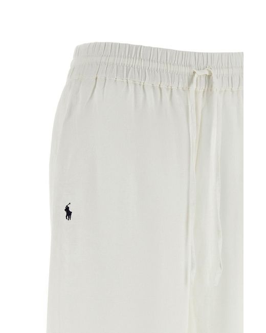 Polo Ralph Lauren White Elastic Waist Casual Pants