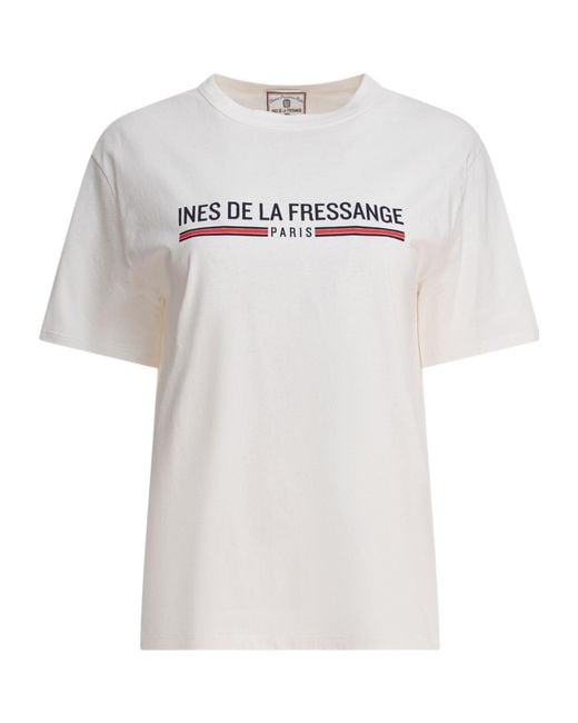 Ines De La Fressange Paris White Logo T-Shirt