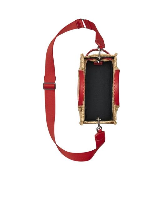Marc Jacobs Red The Daisy Woven Small Tote Bag