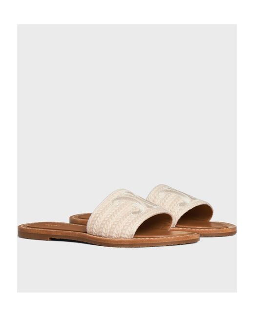 Céline White Lympia Slippers