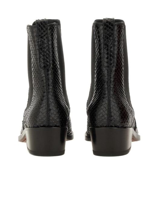 Tom Ford Black Embossed Slip-On Boots
