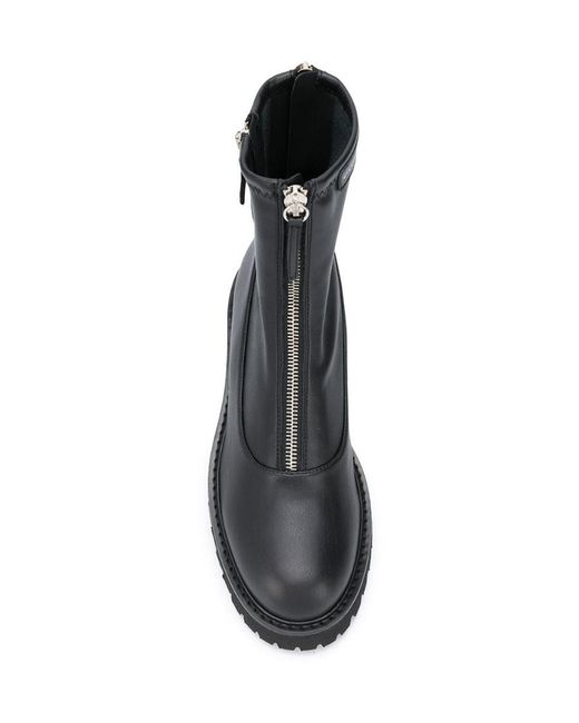 Giuseppe Zanotti Black Front Zipper And Ankle Boots