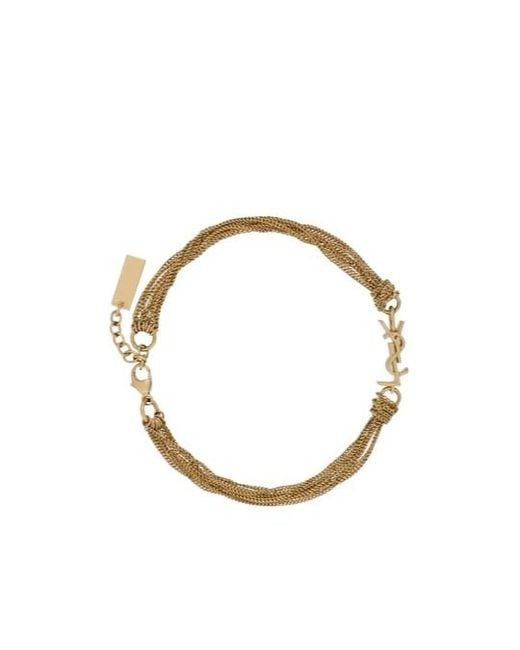 Saint Laurent Metallic Cassandre Tassel Bracelet