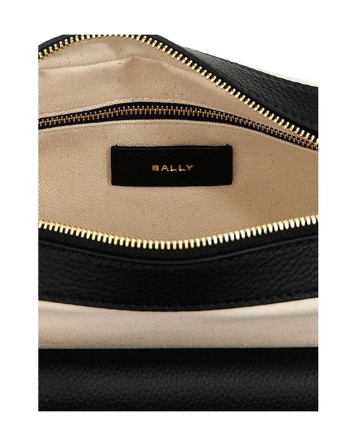 Bally Black Top Zipper Shoulder Bag
