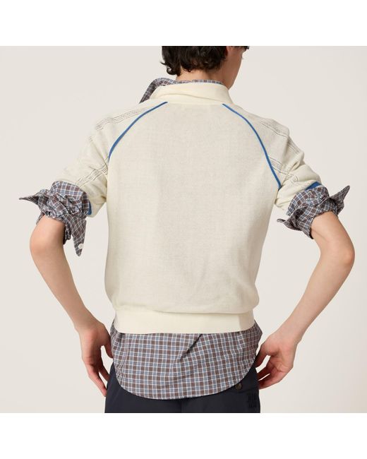 Miu Miu Natural Cotton Knit Polo Shirt