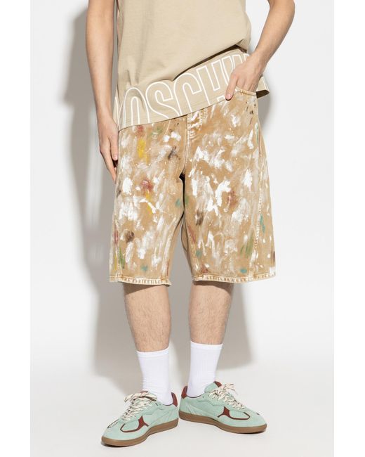Moschino Natural Belt Loop Shorts for men
