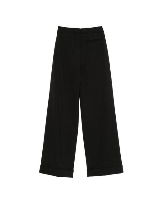 Semicouture Black Wide-Leg Casual Trousers