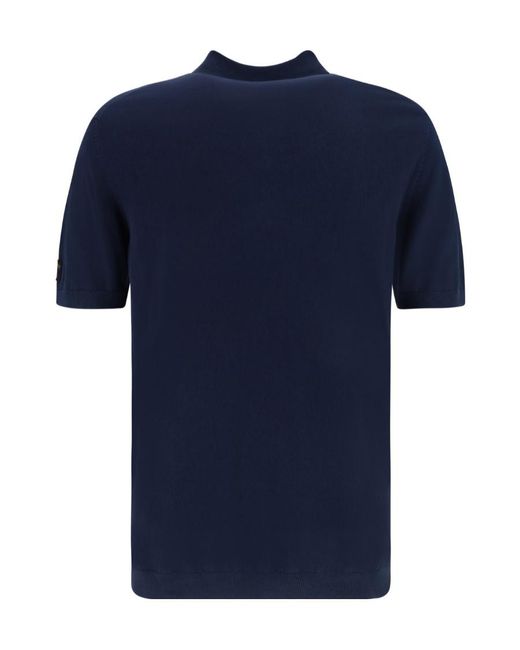 Paul & Shark Blue Short Sleeved Polo Shirt for men