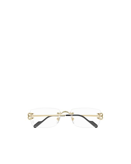 Cartier Natural Rectangle Frame Glasses for men