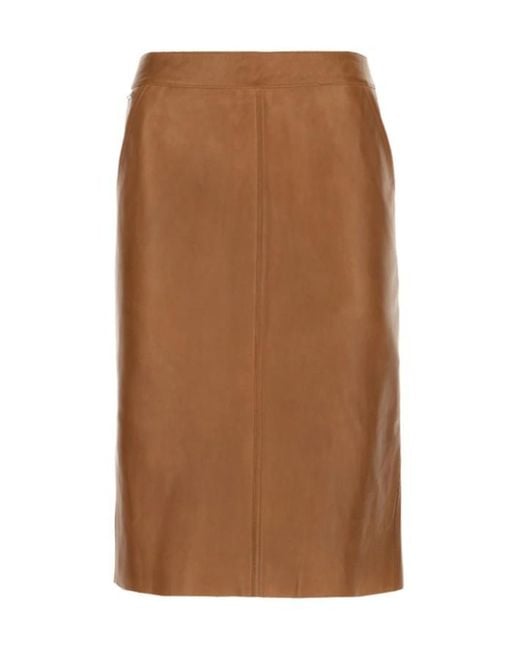 Iceberg Brown Flared Midi Skirt