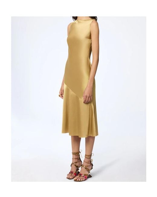 Nina Ricci Yellow Open-Back Midi Dress