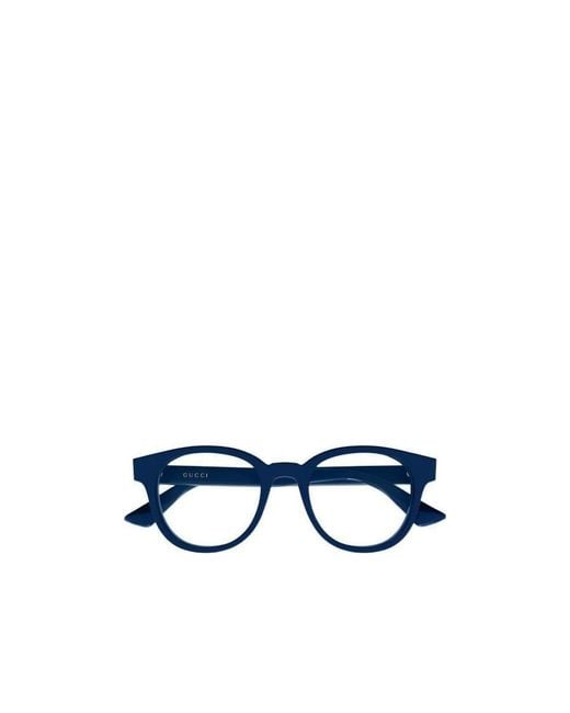 Gucci Blue Eyewear Round Frame Glasses for men
