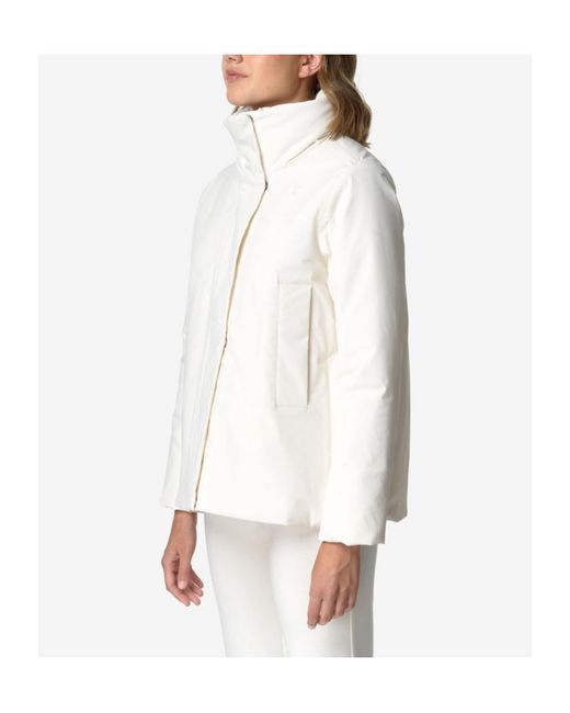 K-Way White Long-Sleeved Padded Jacket