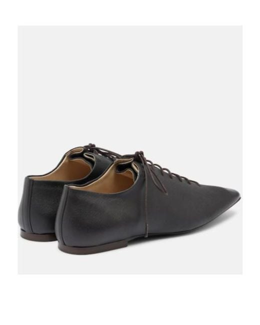 Lemaire Black Souris Leather Derby Shoes