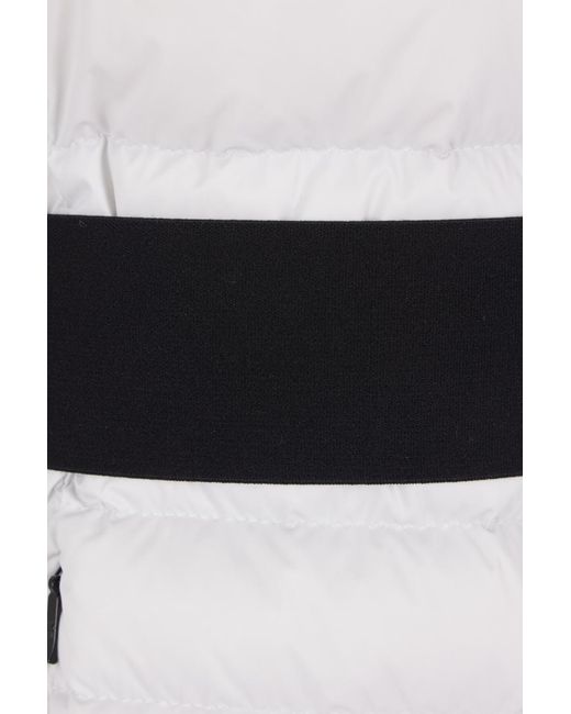 Moncler White Logo Patch Down Jacket