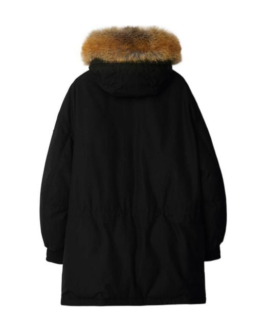 Burberry Black Ekd Motif Hooded Parka for men