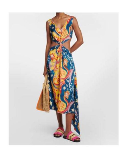 Marni Blue Printed Midi Dress