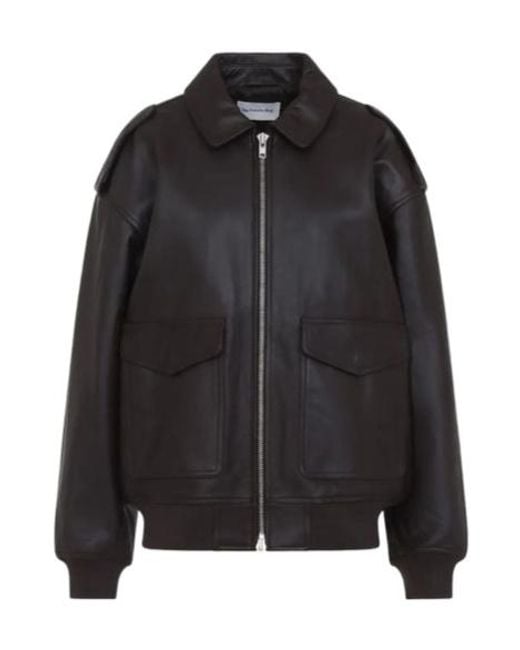 Frankie Shop Black Viper Leather Jacket