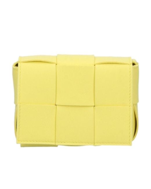 Bottega Veneta Yellow Mini Intreccio Cross-Body Bag