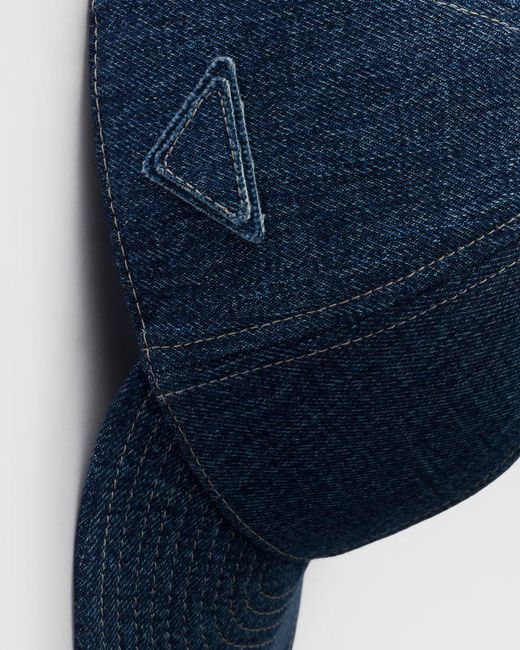 Prada Blue Logo Denim Baseball Hat for men