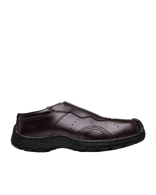 Dr. Martens Brown Aurix Satin Leather Mules for men