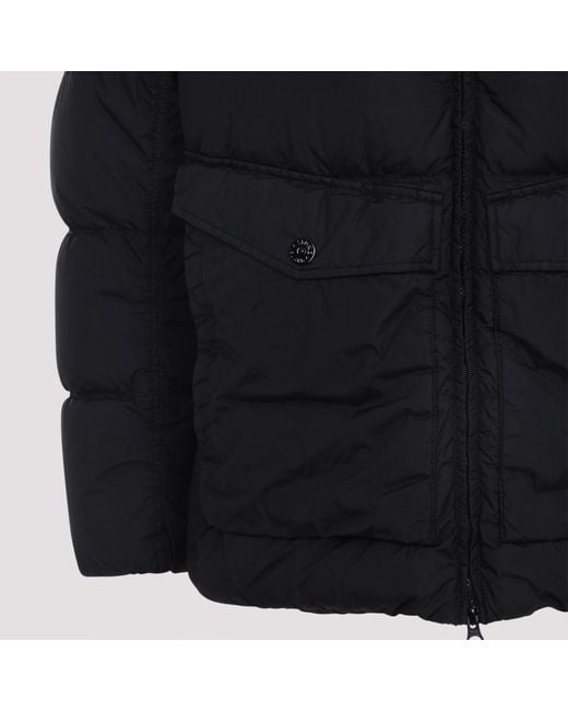 Stone Island Blue S0a23 Down Hooded Coat for men