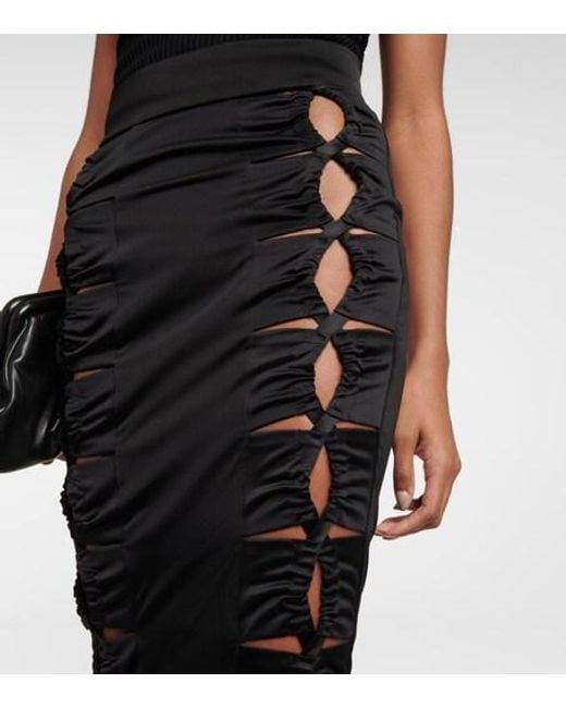 Galvan Black Vertebrae Cutout Midi Skirt