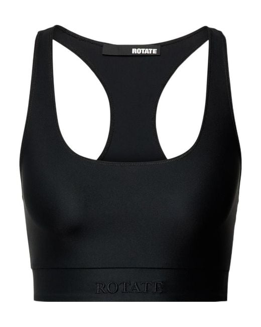 ROTATE BIRGER CHRISTENSEN Black Stretch Racer Back Bra