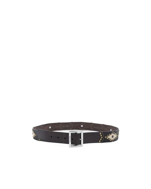 Golden Goose Deluxe Brand White Sierra Studded Belt for men