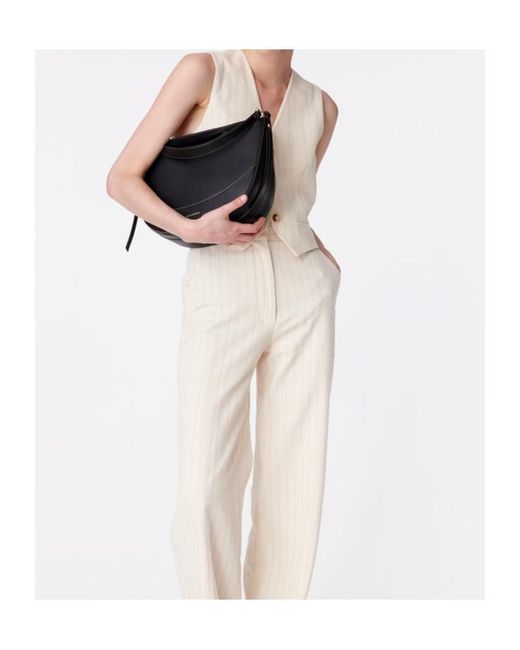 Vanessa Bruno Black Large Top Handle Curved Shoulder Bag