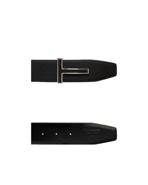 Tom Ford White T-Buckle Belt for men