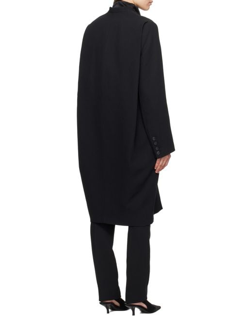 Totême  Black Deep Pleat Coat