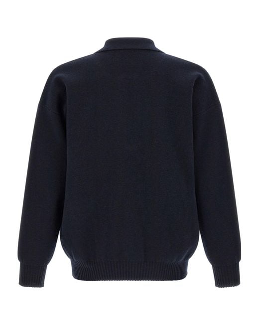 Roberto Collina Blue Merino Wool Polo Shirt for men