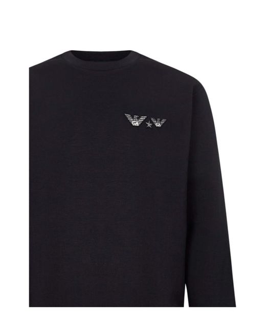 Emporio Armani Blue Logo Sweatshirt for men