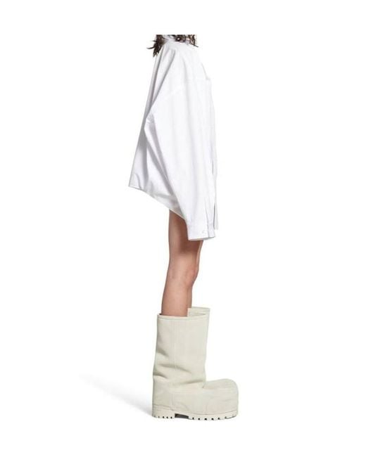 Balenciaga White Collared Long-Sleeve Shirt