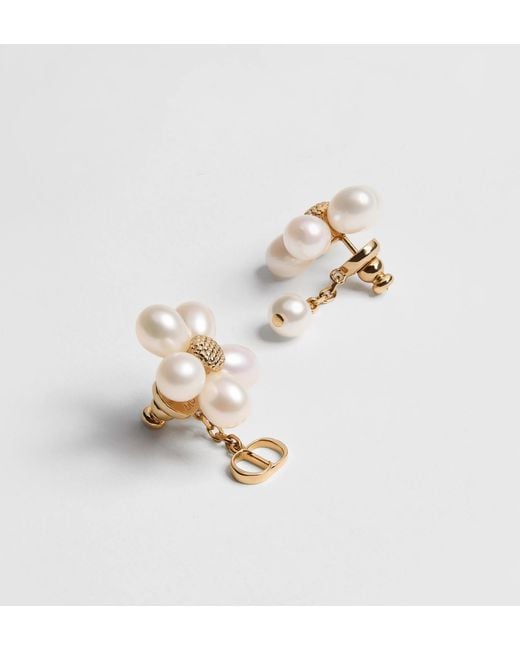 Dior White Iviera Brush Bloom Earrings