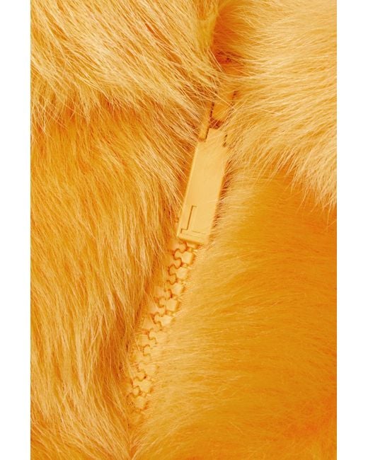 Lafayette 148 New York Yellow Solid Color Shearling Jacket