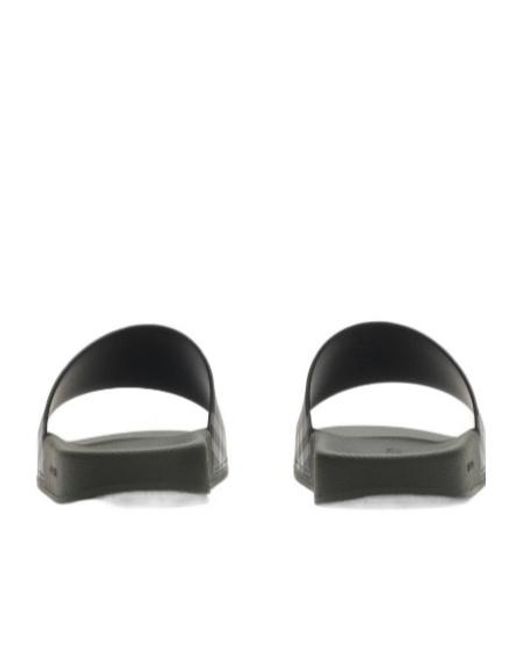 Burberry Green Checked Slip-On Slides for men
