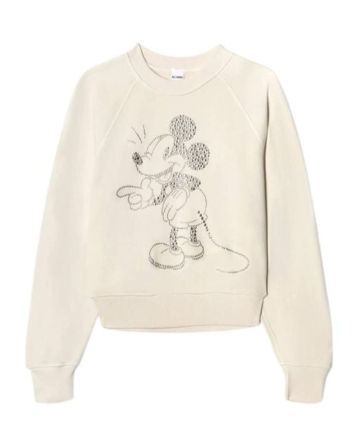 Re/done White Crew-Neck Sweatshirt
