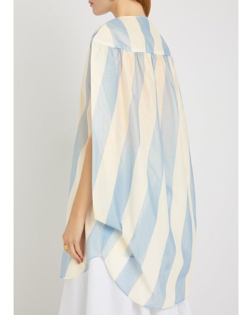 Jacquemus Blue La Robe Berlingot Striped Organza Mini Shirt Dress